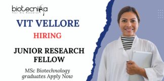 JRF Job at VIT Vellore Msc Life Science Candidates Apply Now 