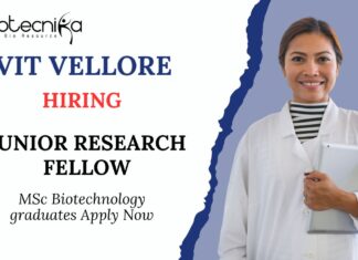 JRF Job at VIT Vellore Msc Life Science Candidates Apply Now 
