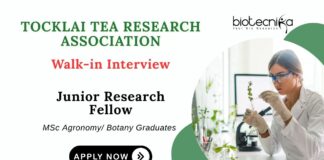 JRF Position Jobs at Tocklai Tea Research Institute | Attend the Walk-in Interview