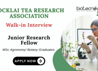 JRF Position Jobs at Tocklai Tea Research Institute | Attend the Walk-in Interview