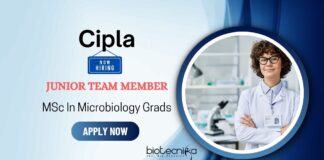Job Opportunity at Cipla for Junior Team Member | MSc Microbiology Graduates Apply Now