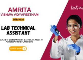 Lab Assistant Job at Amrita Vishwa Vidyapeetham Biotechnology Graduates Apply Now