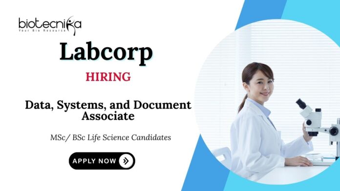 Labcorp Life Science Jobs Apply Now for the Data, Systems, and Document Associate Position