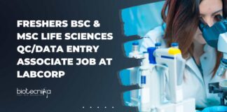 Freshers BSc & MSc Life Sciences QC Jobs