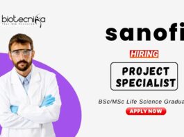 Recent Life Science Jobs at Sanofi | Apply Now for the Project Specialist Position