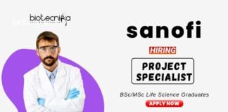 Recent Life Science Jobs at Sanofi | Apply Now for the Project Specialist Position