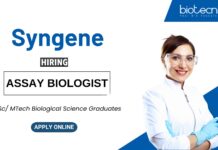 Life Science Job at Syngene MScMTech Graduates Apply Now for the Assay Biologist Role