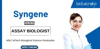 Life Science Job at Syngene MScMTech Graduates Apply Now for the Assay Biologist Role