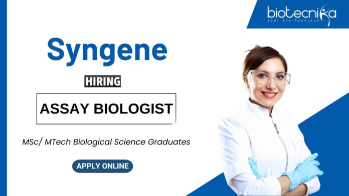 Life Science Job at Syngene MScMTech Graduates Apply Now for the Assay Biologist Role
