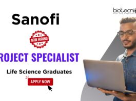 Sanofi Project Specialist Life Science Graduates