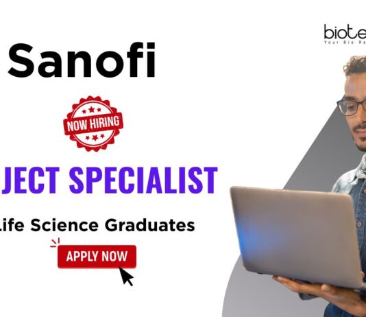 Sanofi Project Specialist Life Science Graduates