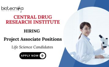 Life Science Jobs at Central Drug Research Institute Apply Now for Project Associate Positions