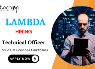 Life Science Jobs at Lambda Therapeutic Research Apply Now for Technical Officer