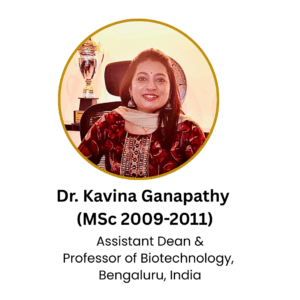 Dr. Kavina Ganapathy (MSc 2009–2011)