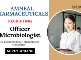 MSc Biotechnology Jobs at Amneal Pharmaceuticals | Apply now for Microbiologist Officer Position