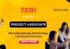 MSc Job at TERI for Project Associate Role | Apply Now