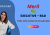 MSc Life Science Job at Meril | Apply Now for Executive R&D Position