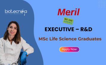 MSc Life Science Job at Meril | Apply Now for Executive R&D Position