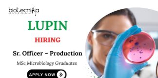 MSc Microbiology Jobs at Lupin Apply Now for Sr. Officer – Production Role