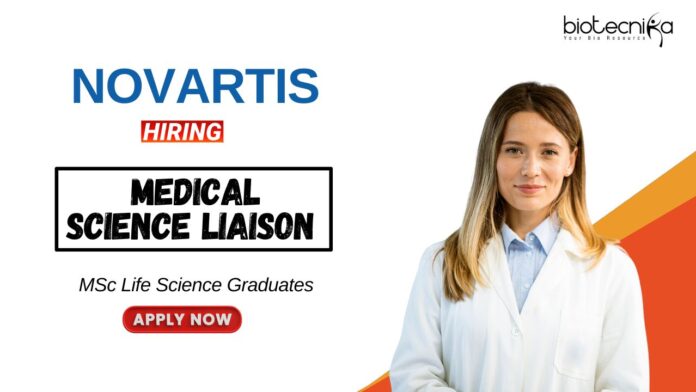 Medical Science Liaison Job at Novartis MSc Graduates Apply Now 