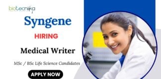 Medical Writer Jobs at Syngene | MSc Life Science Candidates Apply Now