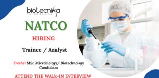 Microbiology Freshers Job at Natco Attend the Walk-in Interview