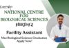 NCBS Hiring MSc Biological Sciences Candidates – Apply Online NCBS Careers For MSc Biological Science Graduates | Apply Now For The Facility Assistant Role