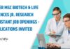 MSc Biotech & Life Sciences Vacancies at NIPER