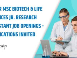 MSc Biotech & Life Sciences Vacancies at NIPER