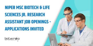 MSc Biotech & Life Sciences Vacancies at NIPER