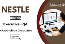 Nestlé Hiring for QA Executive Job Role | Microbiology Graduates Apply