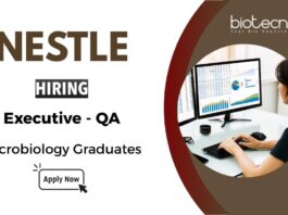 Nestlé Hiring for QA Executive Job Role | Microbiology Graduates Apply