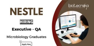 Nestlé Hiring for QA Executive Job Role | Microbiology Graduates Apply
