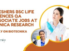 Freshers BSc Life Sciences Jobs in QA at Clinica Research