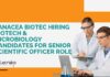 MSc Biotech & Microbiology Job Vacancies