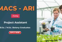 Project Assistant Job at MACS-ARI Pune Botany Graduates Apply Now