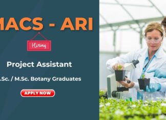 Project Assistant Job at MACS-ARI Pune Botany Graduates Apply Now