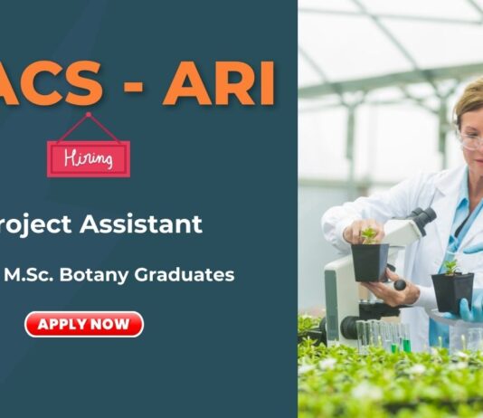 Project Assistant Job at MACS-ARI Pune Botany Graduates Apply Now