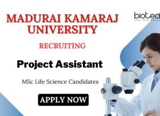Project Assistant Jobs at Madurai Kamaraj University | MSc Life Science Candidates Apply Now