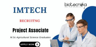 Project Associate Job at IMTECH MSc Agricultural Science Candidates Apply Now