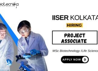 Project Associate Job at ISSER Kolkata MSc in Biotechnology Candidates Apply Now