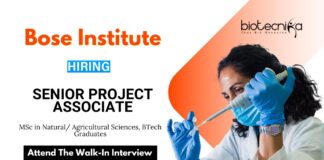 Project Associate Jobs at Bose Institute | Attend the Walk-in Interview