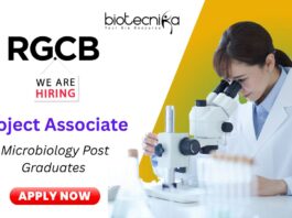 Project Associate Position at RGCB | Post-Graduates in Microbiology Apply