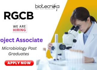 Project Associate Position at RGCB | Post-Graduates in Microbiology Apply