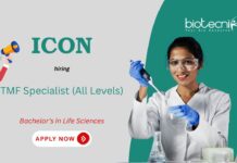 TMF Specialist (All Levels) ICON Bachelor’s in Life Sciences hiring