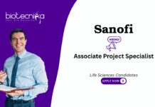 Associate Project Specialist Life Sciences Candidates Sanofi