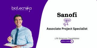 Associate Project Specialist Life Sciences Candidates Sanofi