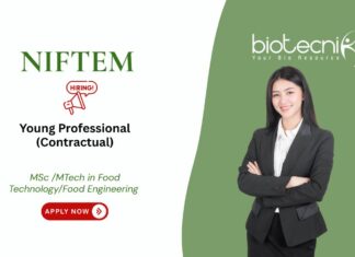 MSc /MTech in Food Technology/Food Engineering Young Professional (Contractual) NIFTEM