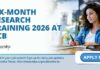 Six-Month Research Training 2026 at RCB, Applications Invited Online RCB Research Training 2026