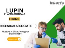Recent Biotechnology Jobs at Lupin MSc Graduates Apply Now for the Research Associate Position